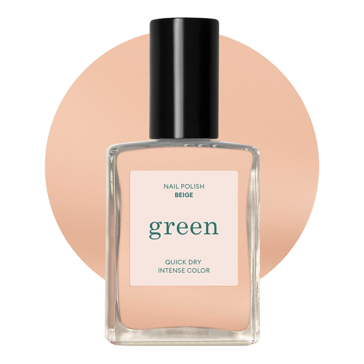 Manucurist Green Beige bottle front showing clean plant-based polish for everyday wear
