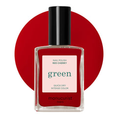 Manucurist Green Red Cherry bottle close-up showing rich color and vegan formula.