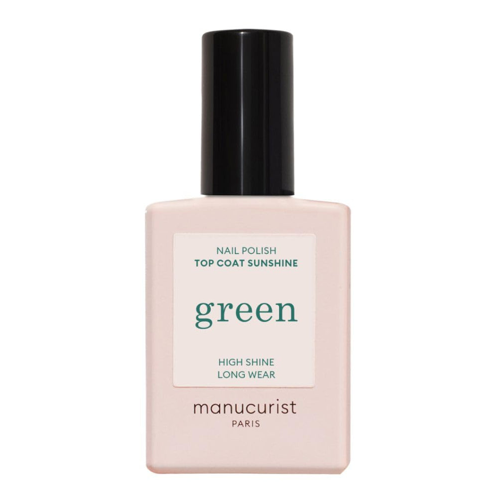 Manucurist Green Sunshine Top Coat bottle front with gel-like, lamp-free shine