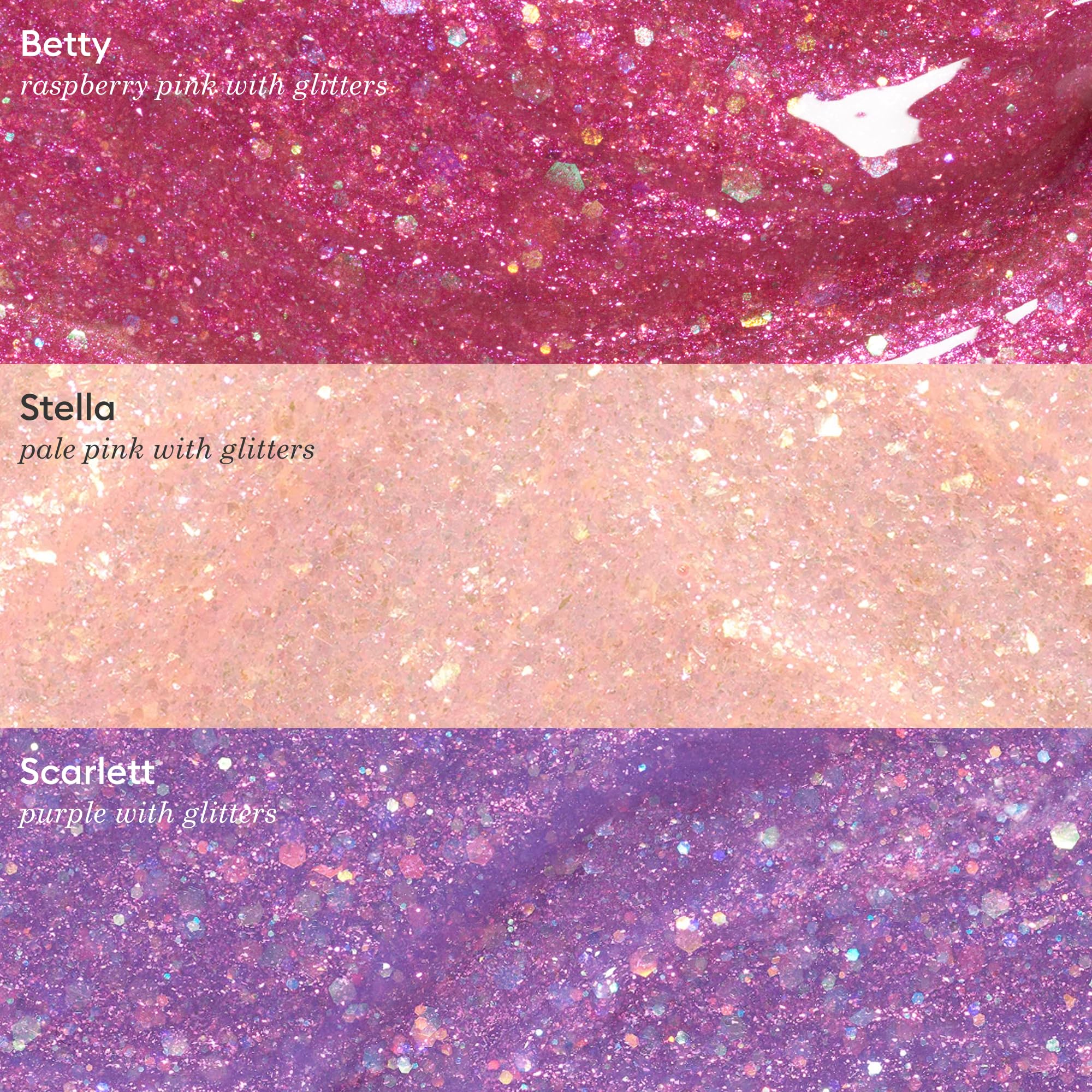 Manucurist Kids Nail Polish Set Stella glitter pale pink bottle—gentle formula that cleans off easily.