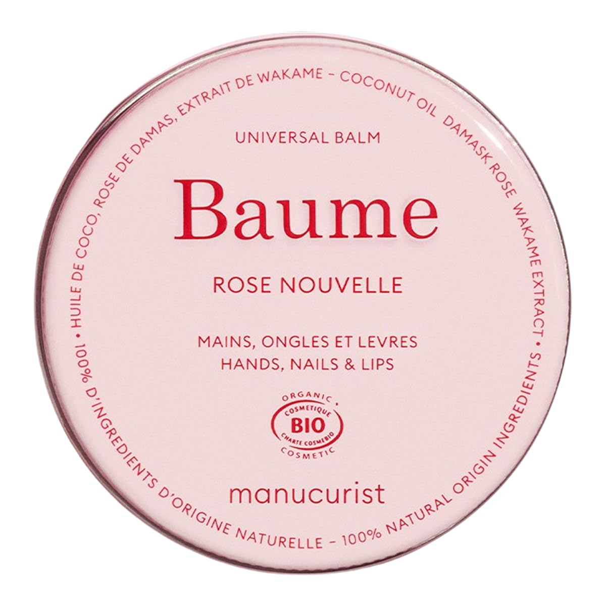 Manucurist Organic Hand Balm pink jar close-up for intense hydration