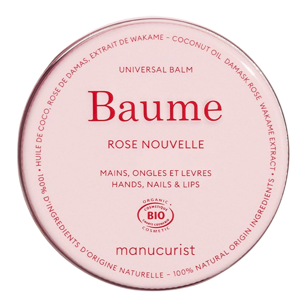Manucurist Organic Hand Balm pink jar close-up for intense hydration
