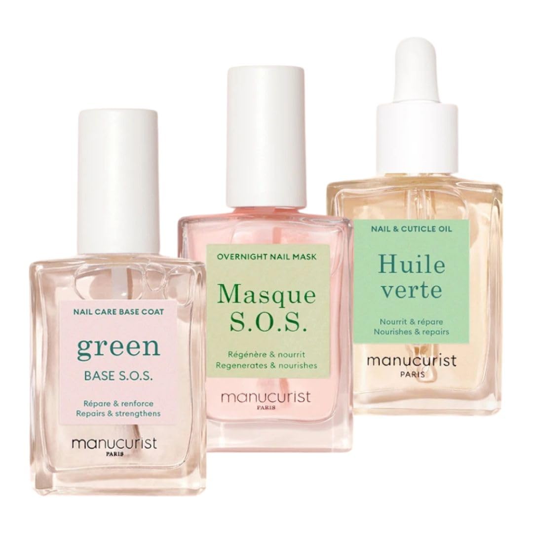 Manucurist Rescue Kit S.O.S Base Coat strengthens damaged nails.