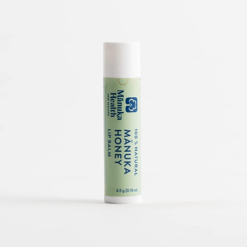 Manuka Health Lip Rescue natural ingredients display on label.