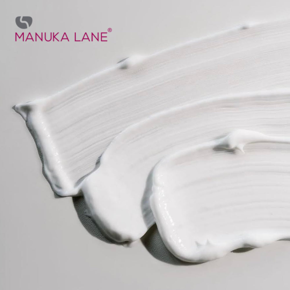 Manuka Lane product packaging pump close-up for easy, controlled daily application.