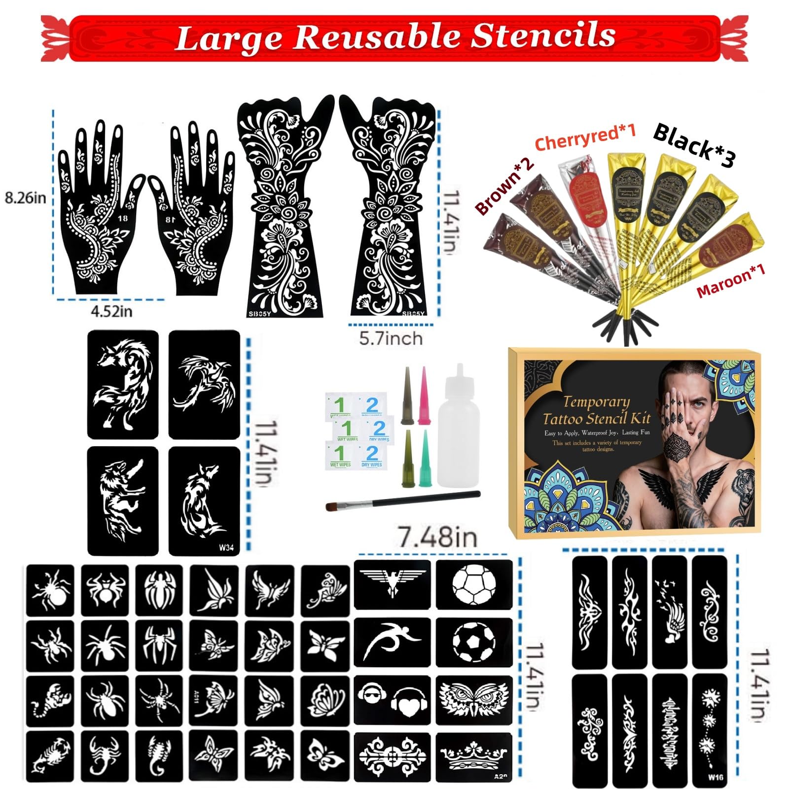 ManYan HaiYan ink colors set includes black, brown, maroon, red for vivid tattoos.