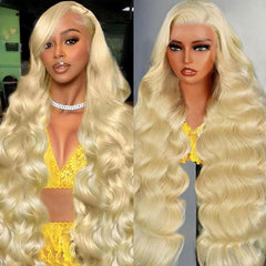 Manyisi 613 body wave lace front wig with secure 30 inch length for versatile styling.