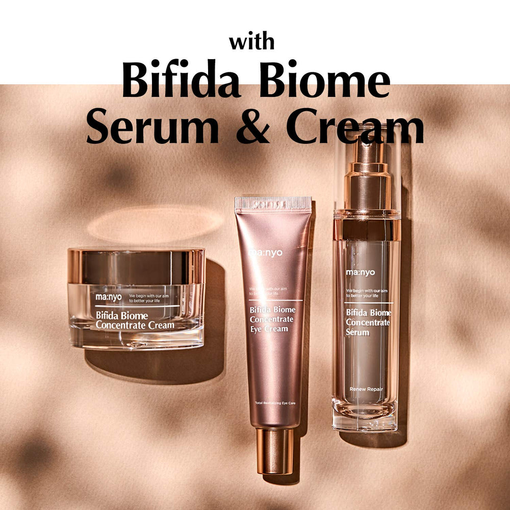 ma:nyo Bifida Biome Eye Cream shown in night routine.