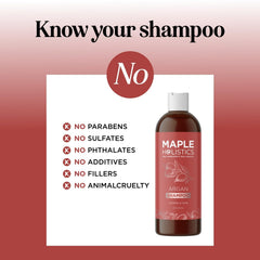 Damaged hair with frizz seen using Maple Holistics argan shampoo