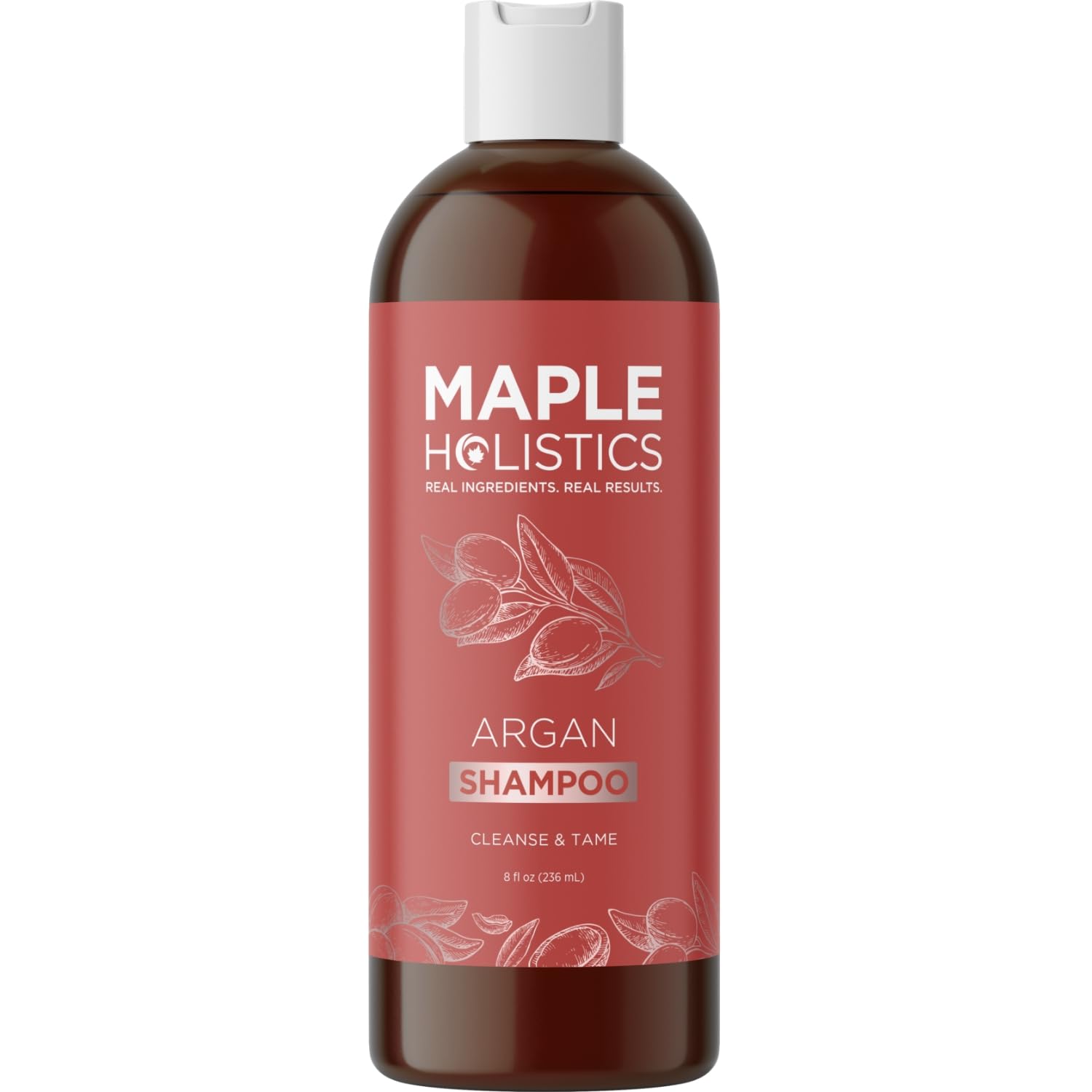 Moroccan argan oil origin highlighted on Maple Holistics bottle