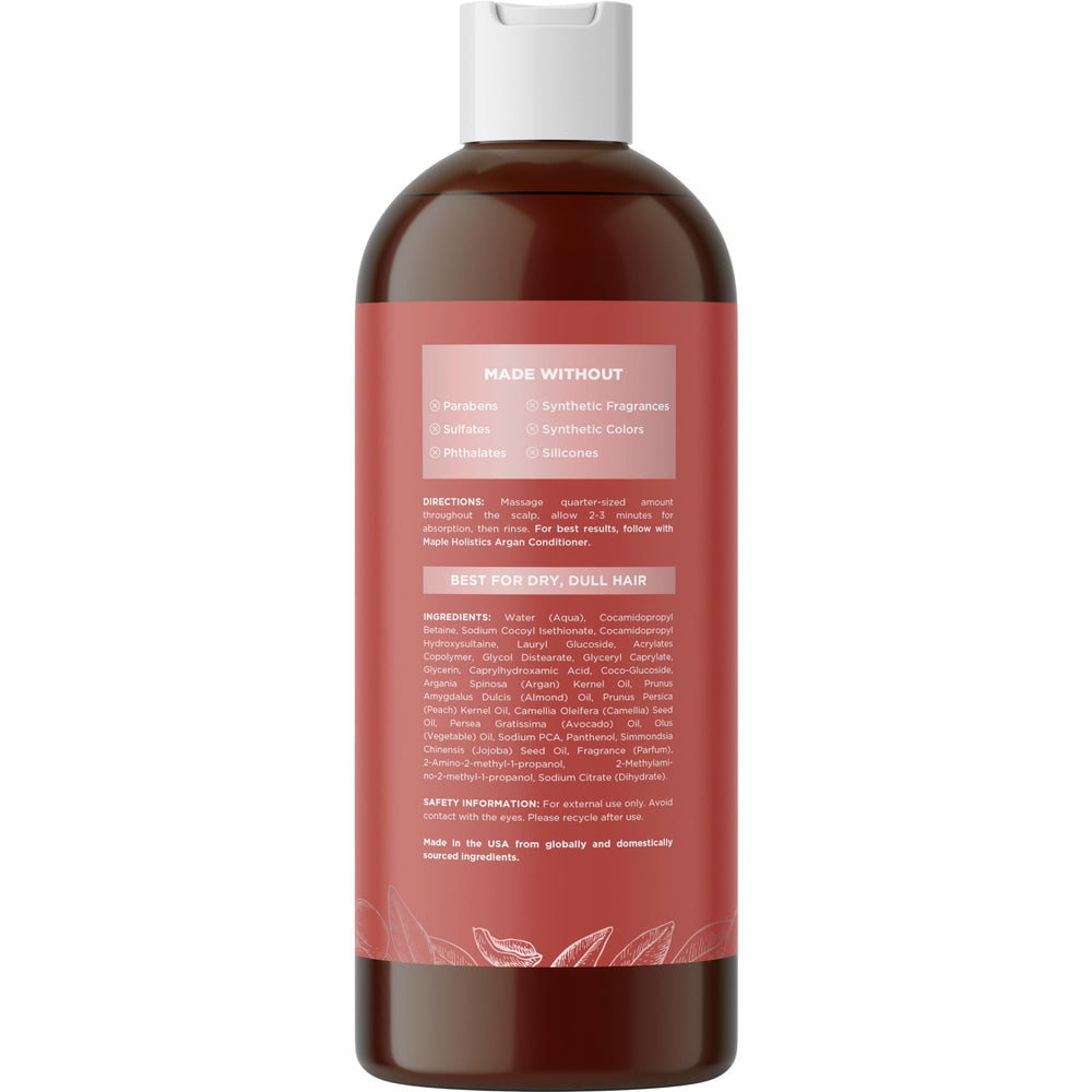 Maple Holistics Argan Oil Shampoo pump for easy, sulfate-free dispensing.