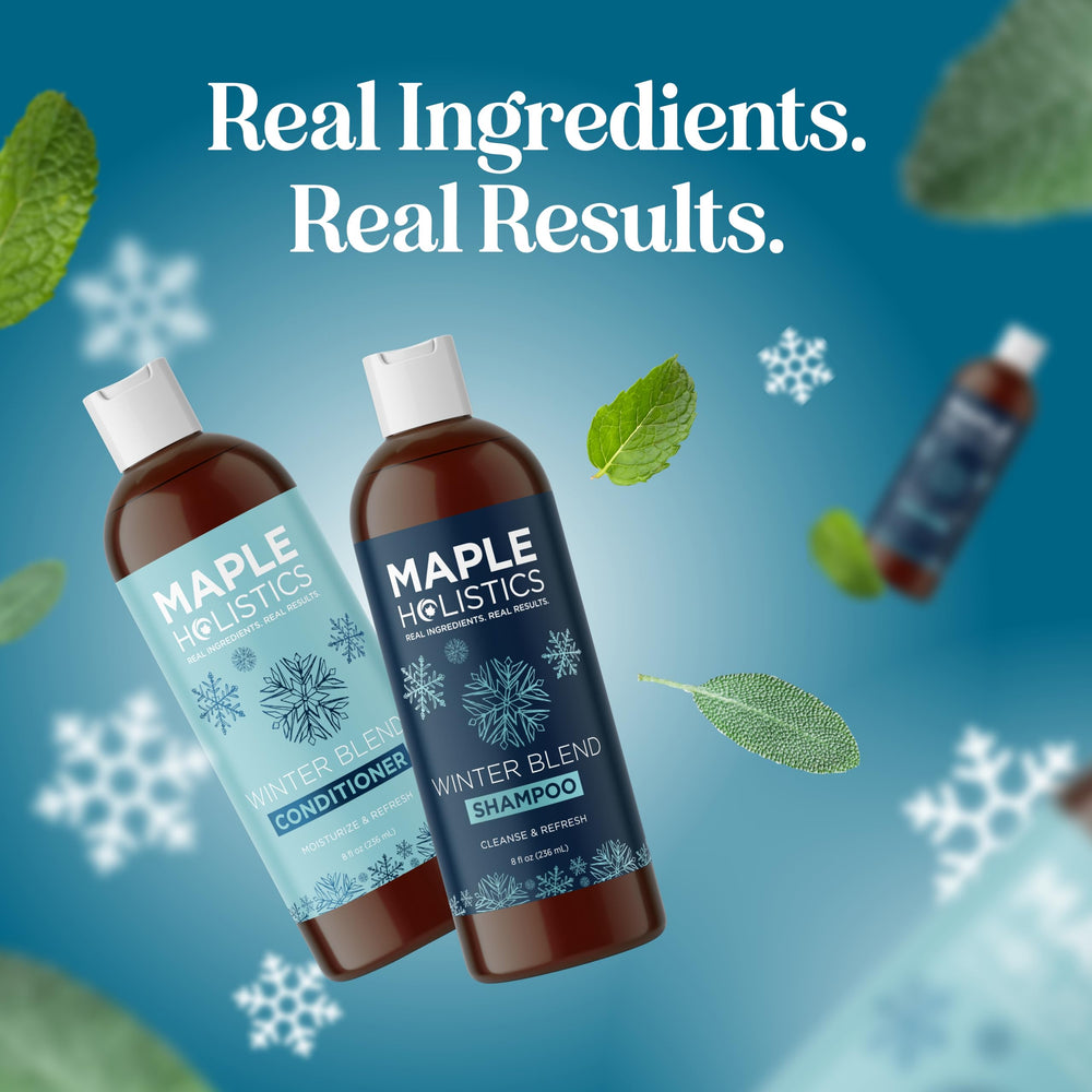 Bathroom setup with Maple Holistics products for an easy routine.