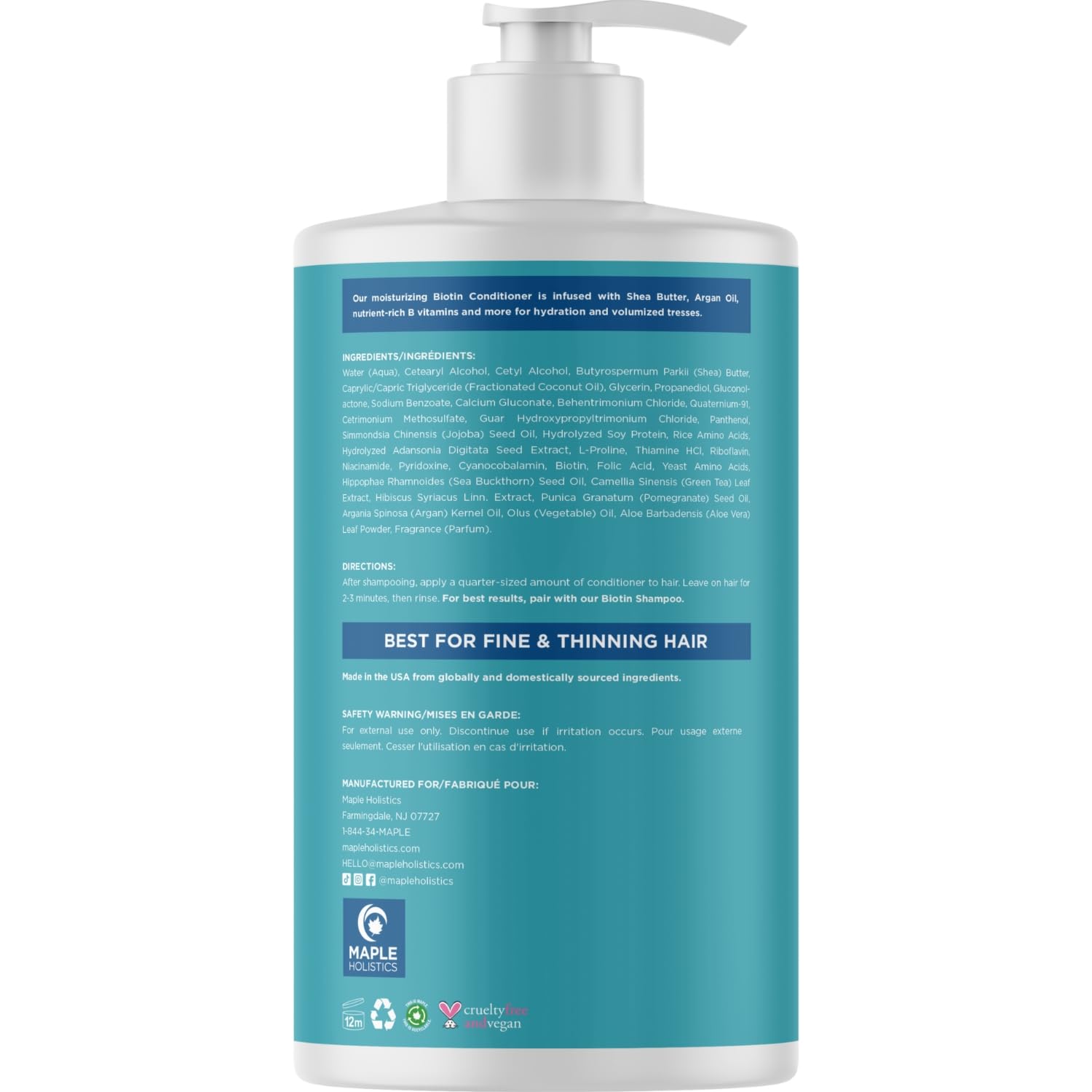 Maple Holistics Biotin Conditioner with green tea supports scalp comfort and resilience.