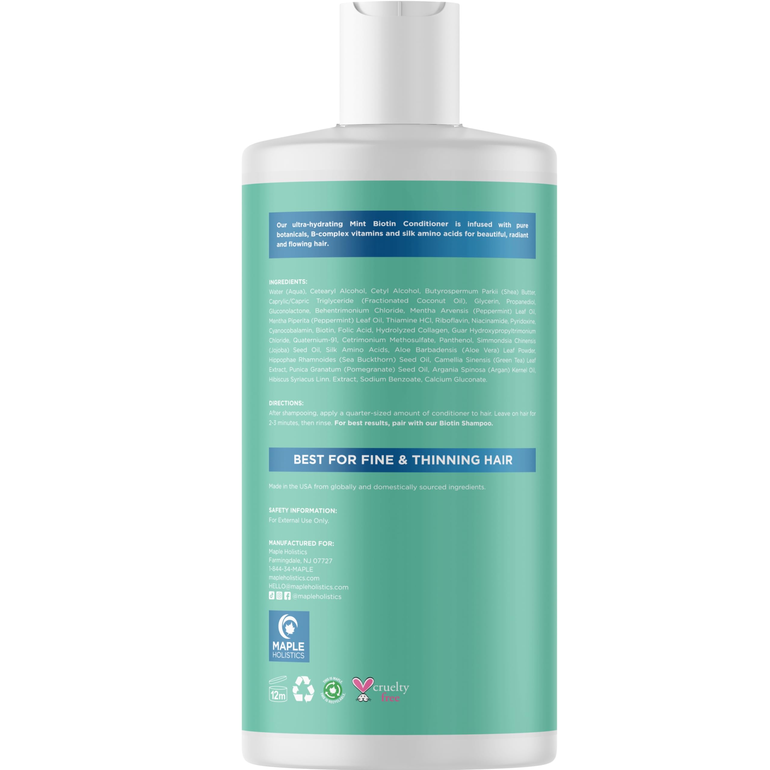 Maple Holistics pump dispenser ready for easy, mess-free application.