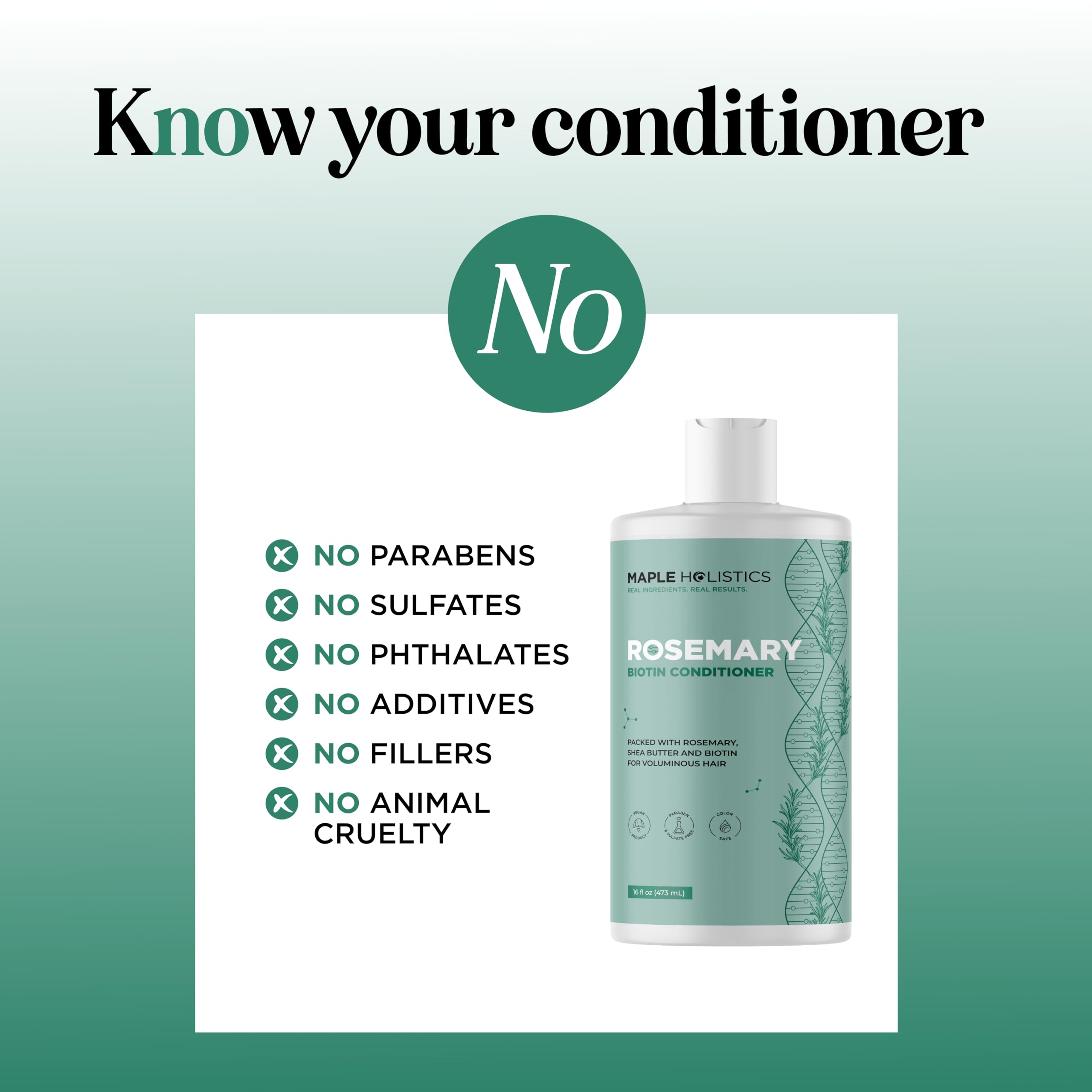 Maple Holistics Biotin Rosemary Conditioner application hands shows easy smoothing