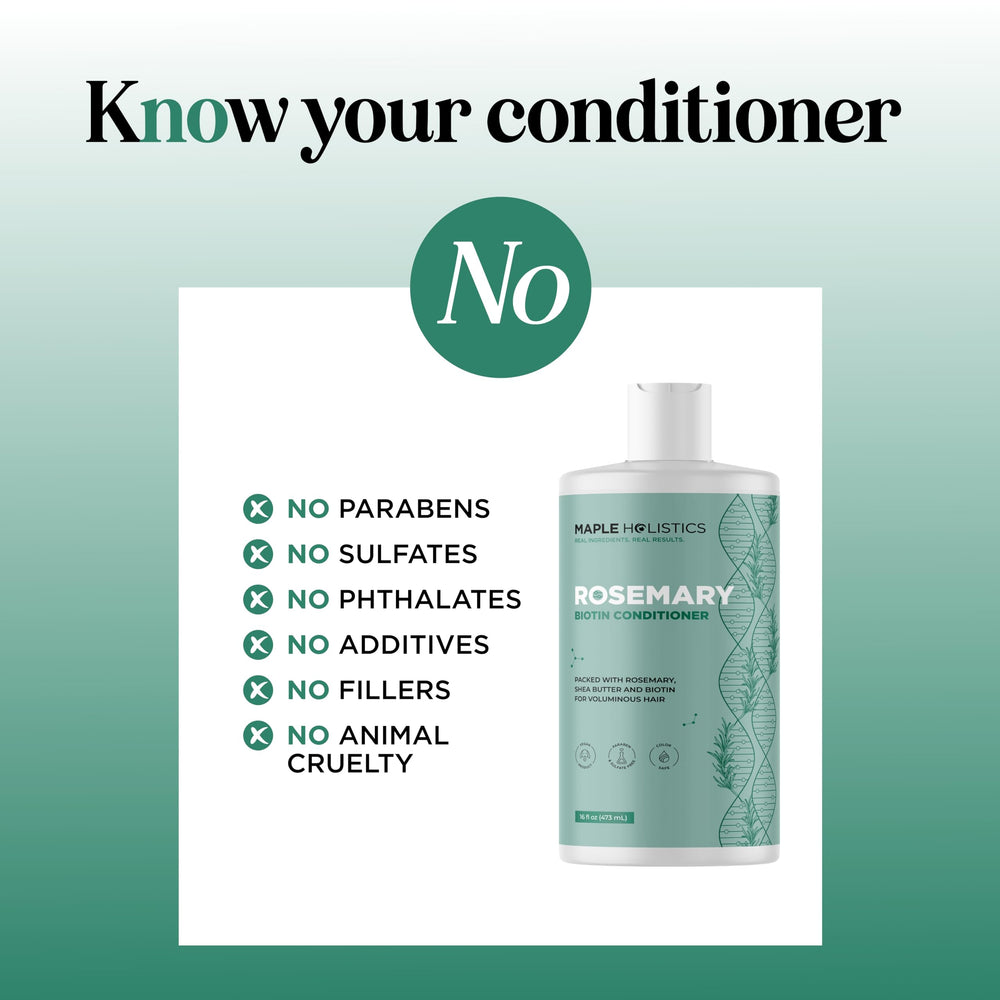 Maple Holistics Biotin Rosemary Conditioner application hands shows easy smoothing