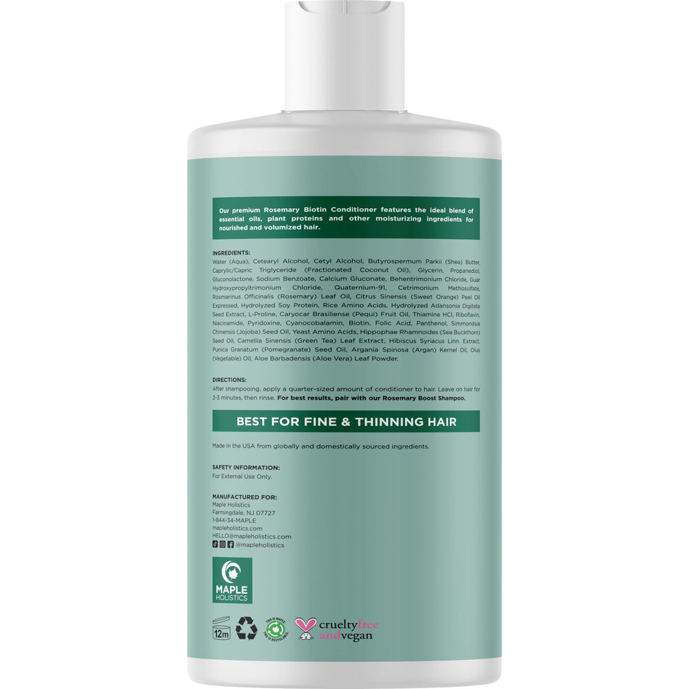 Maple Holistics Biotin Rosemary Conditioner ingredients showcase nourishing oils