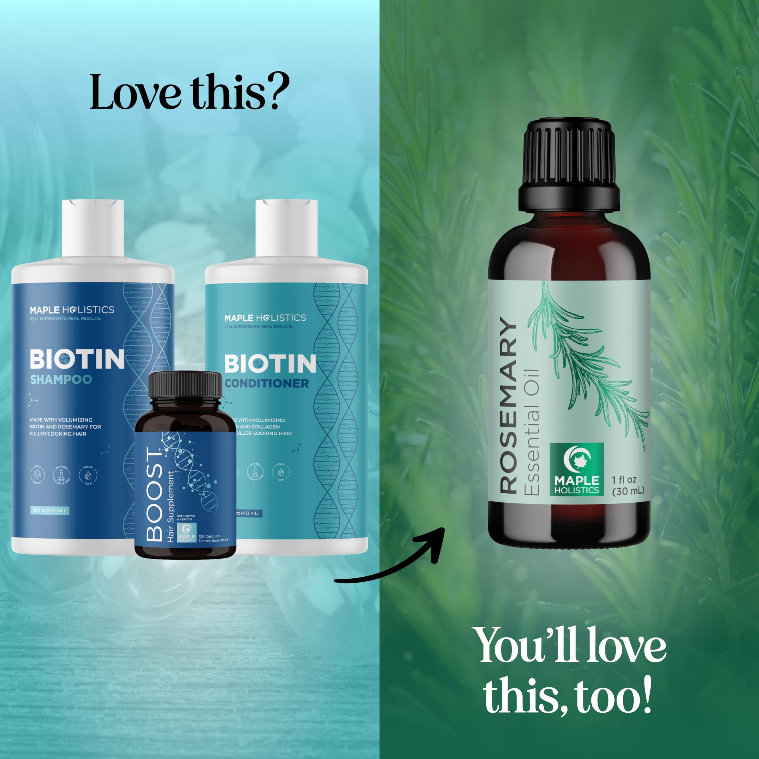 Maple Holistics Biotin set packaging on display for easy shopping