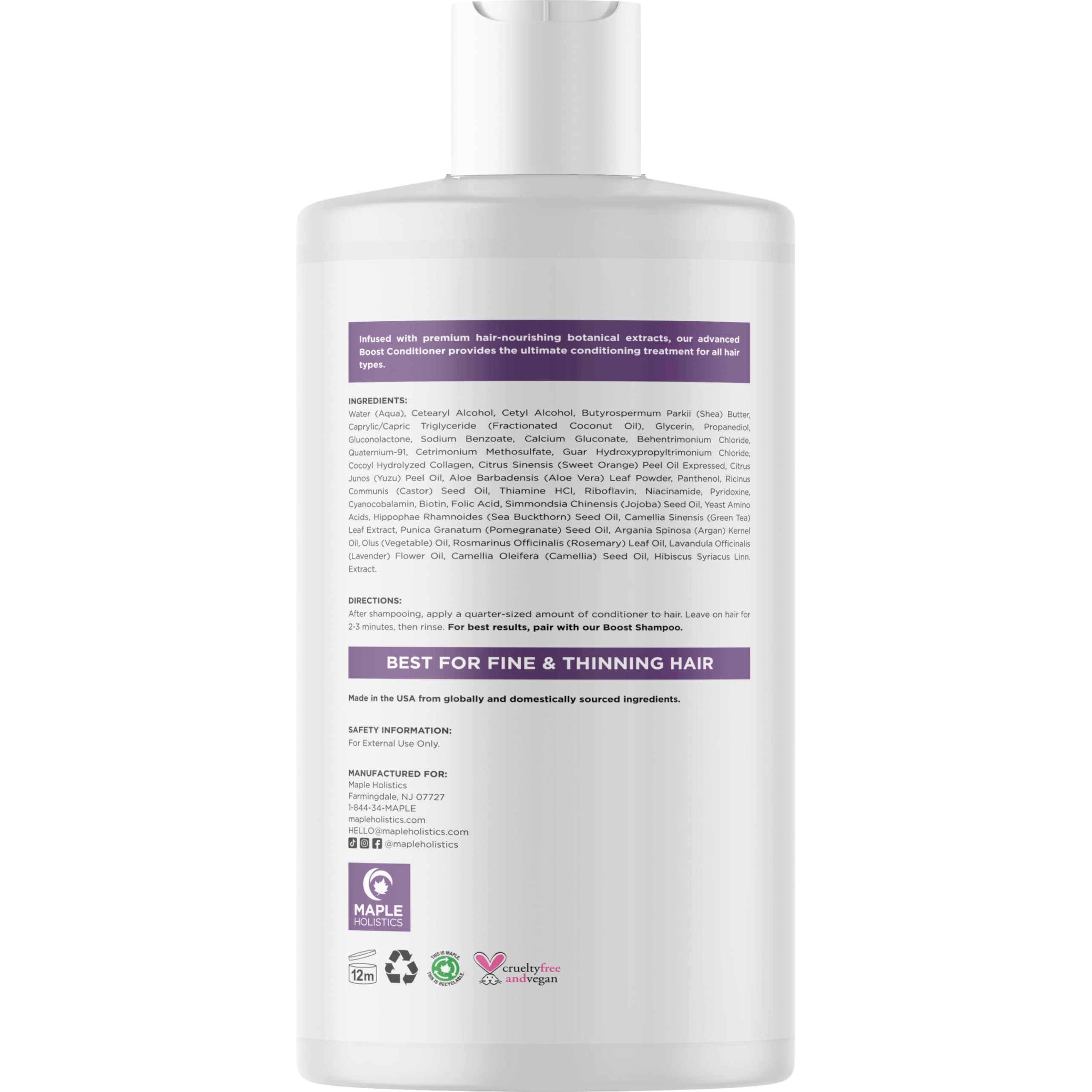 Maple Holistics Boost Biotin Conditioner argan oil focus highlights moisture