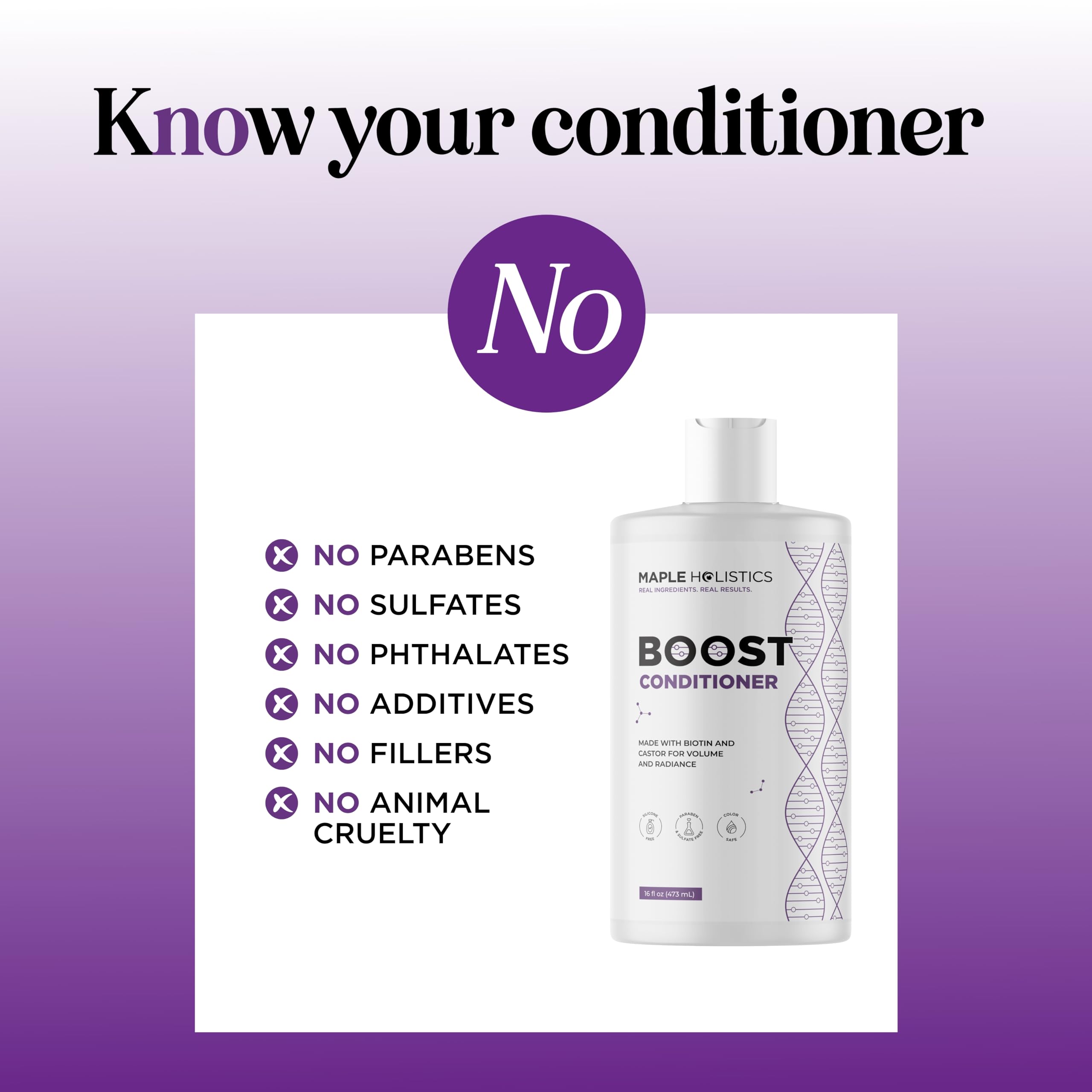 Maple Holistics Boost Biotin Conditioner castor oil reference for gentle care