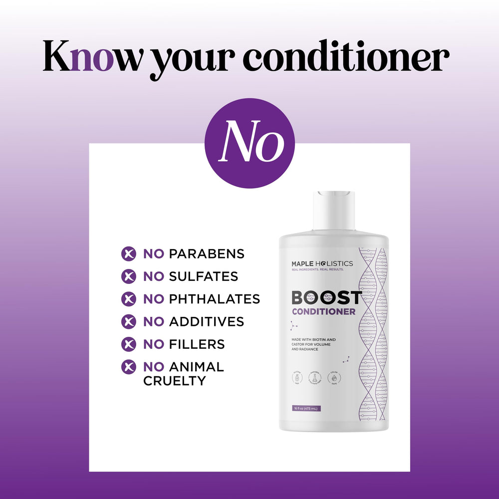 Maple Holistics Boost Biotin Conditioner castor oil reference for gentle care