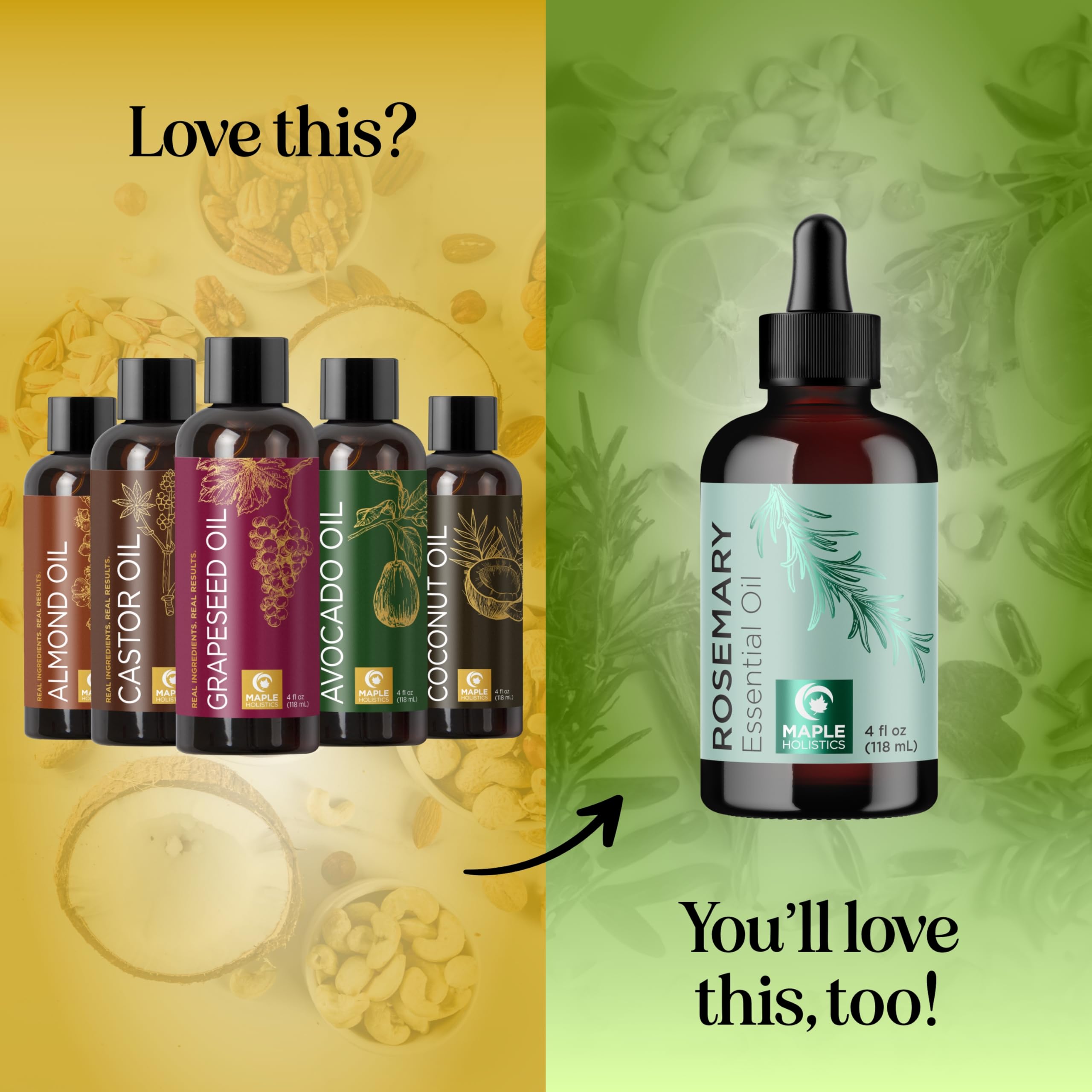 Maple Holistics Castor Oil bottle closeup for scalp moisturization