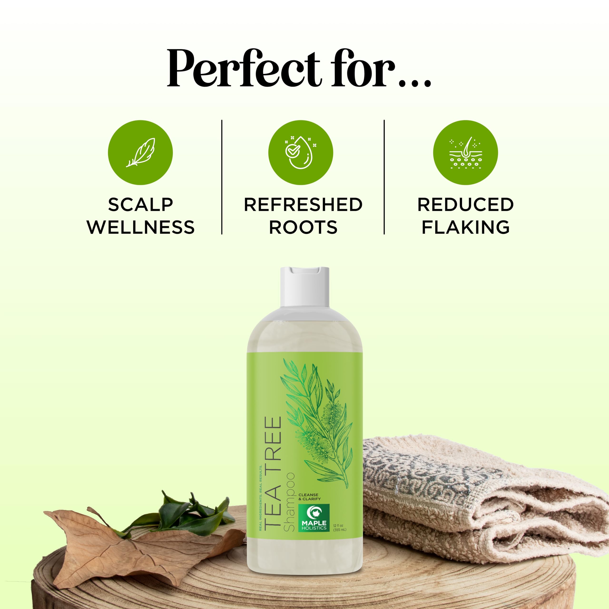 Maple Holistics clarifying shampoo pump application enables even cleansing