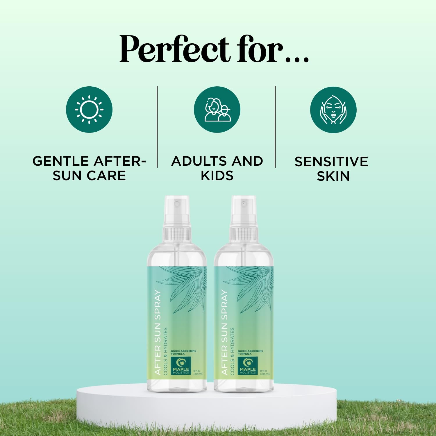 Cruelty-free Maple Holistics logo on sun care product