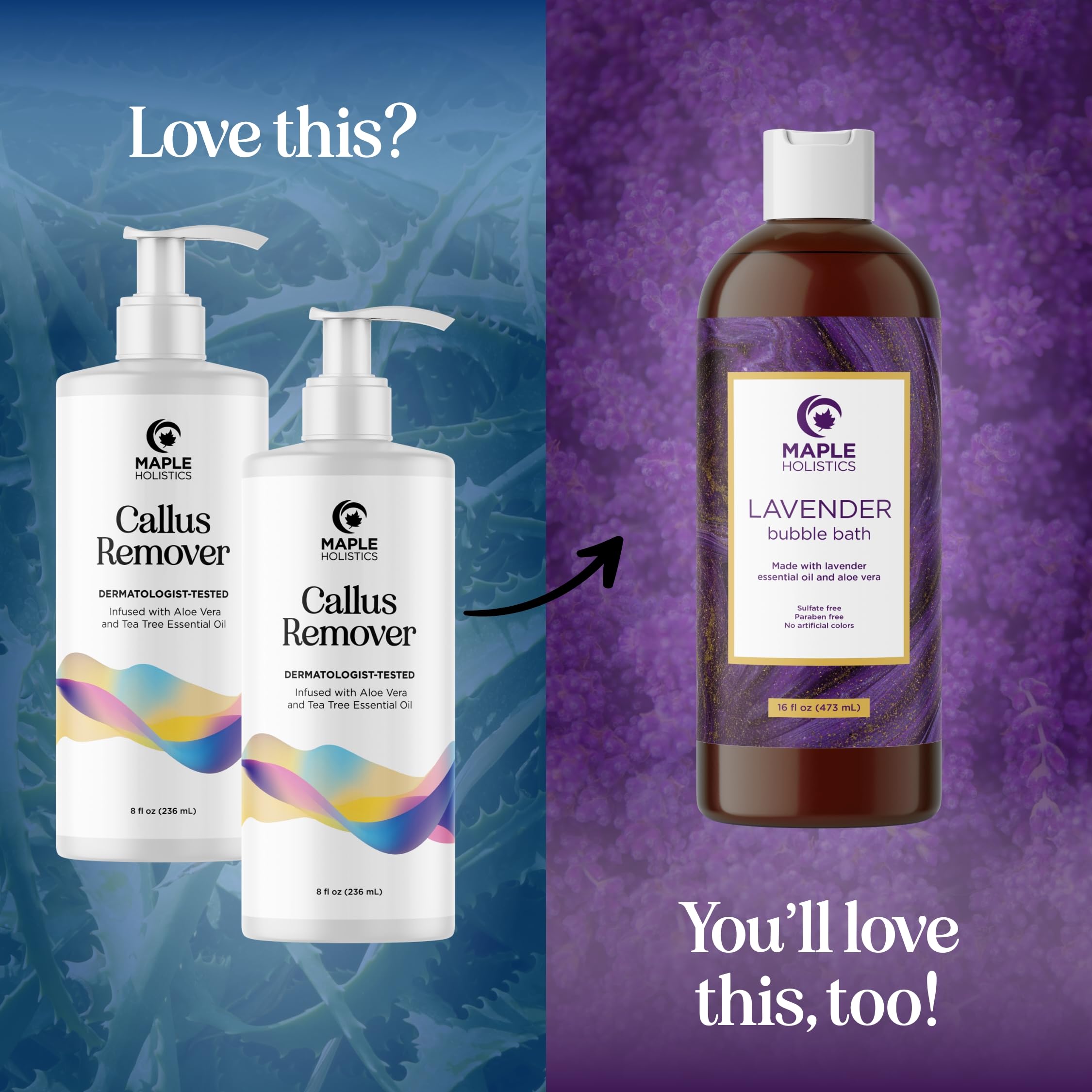 Maple Holistics dermatologist-tested label communicates safe vegan ingredients.