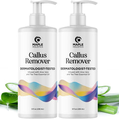 Maple Holistics foot cream bottle pour shows the 16 oz size for hydration.