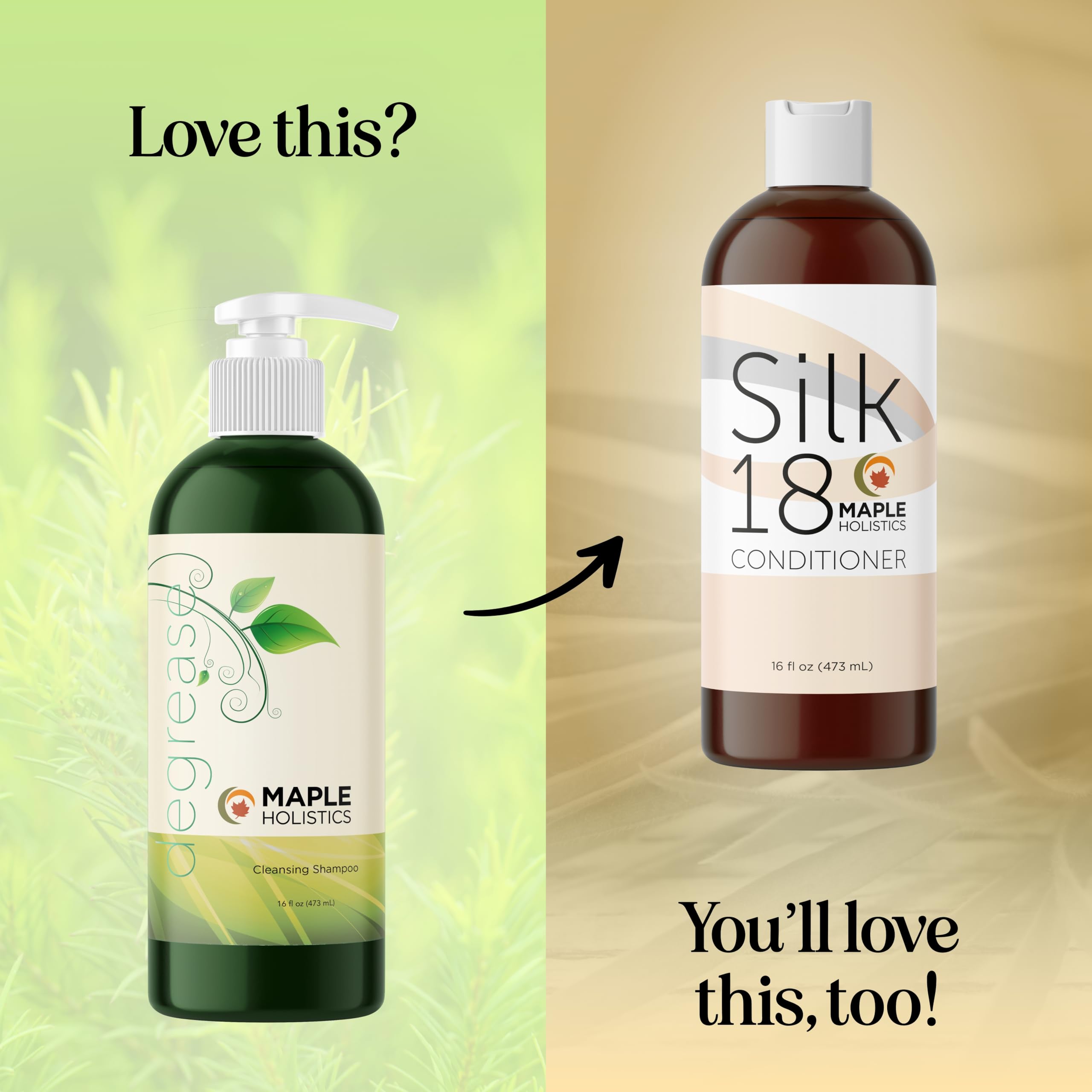 Maple Holistics hair care ingredients close-up showcases natural botanicals