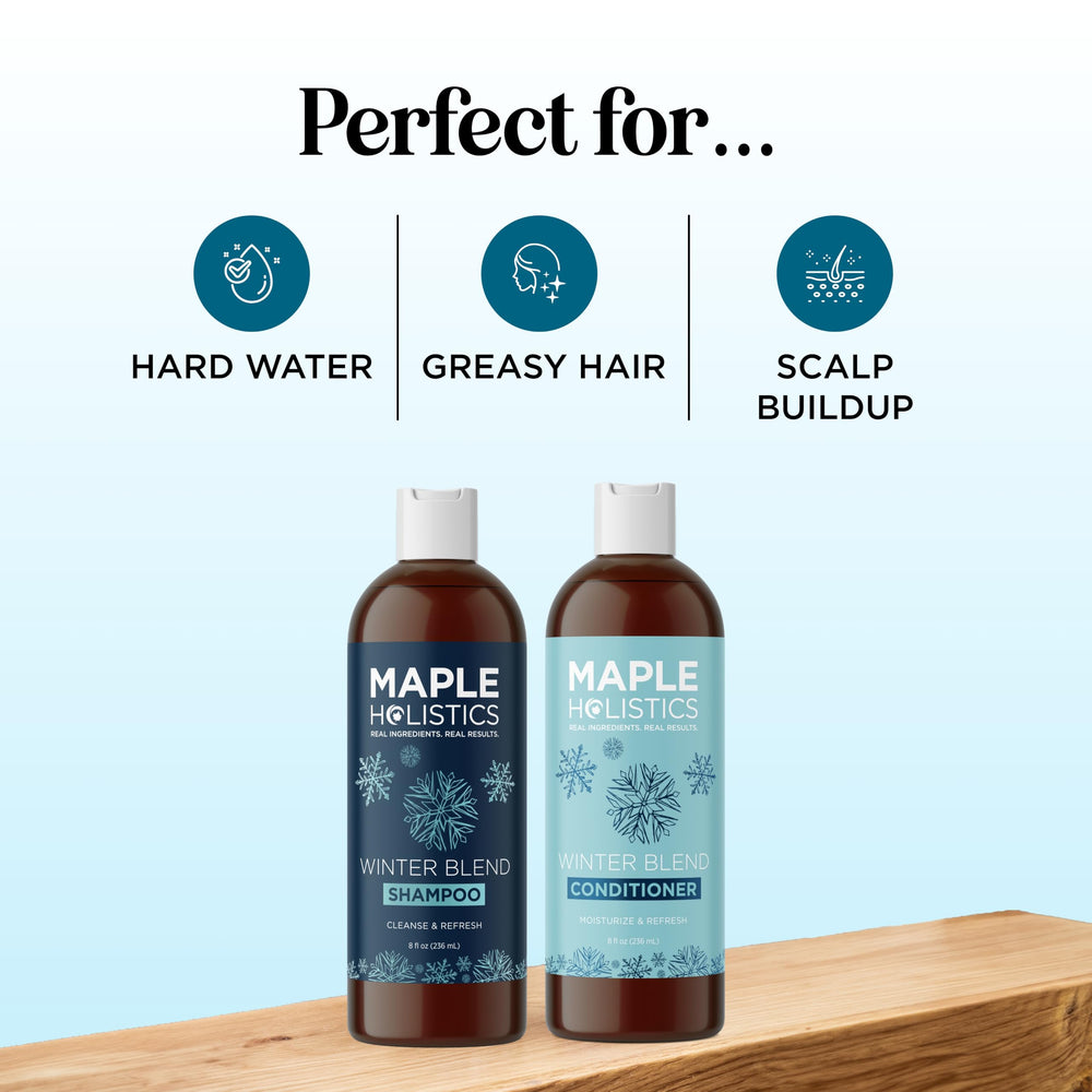 After-use hair shine from Maple Holistics, suggesting healthier-looking strands.
