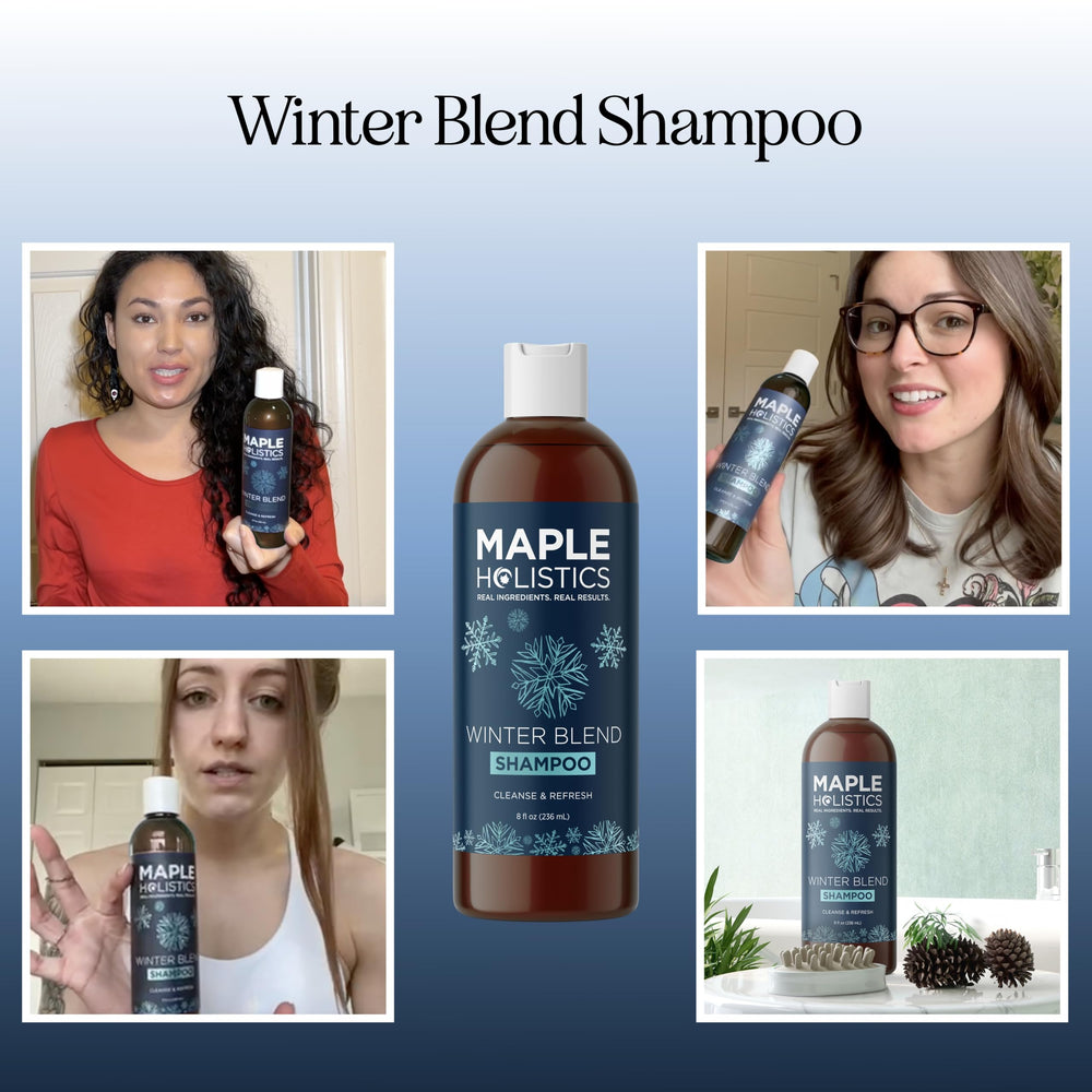 Maple Holistics hard water shampoo pour demonstrates easy scalp cleansing