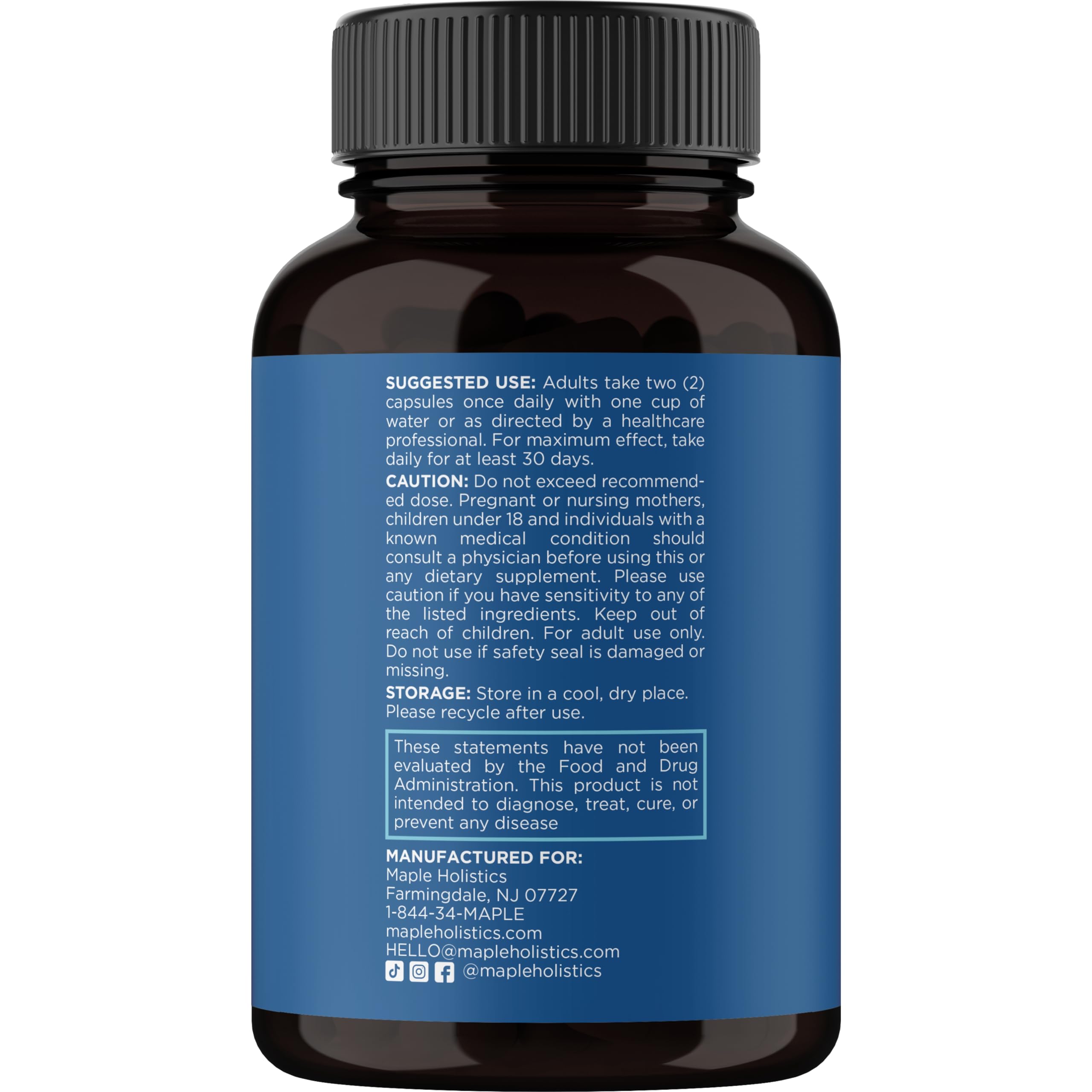 Maple Holistics horsetail herb display emphasizes natural blend.