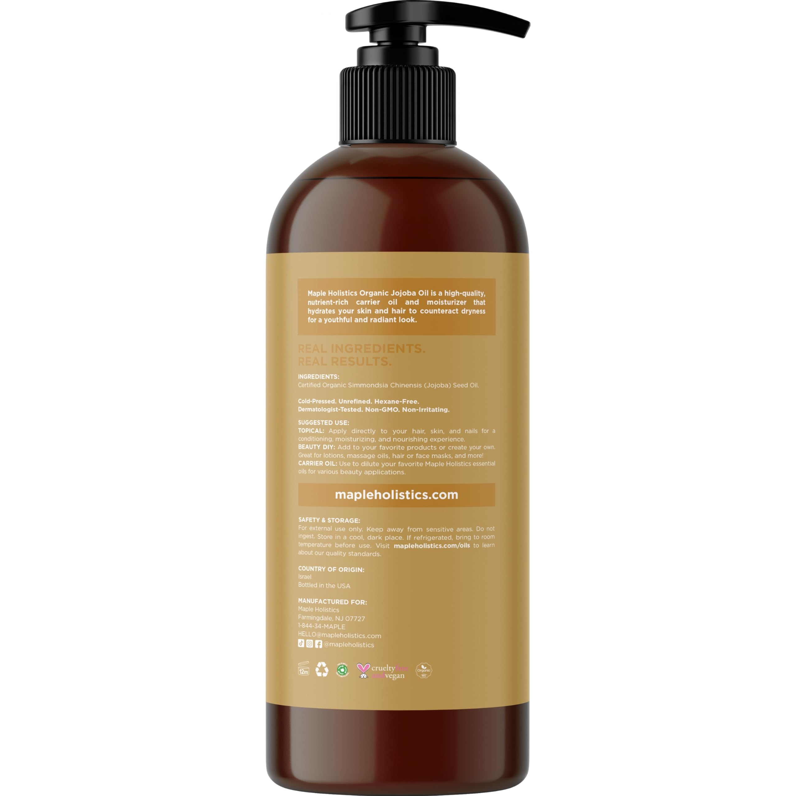 Maple Holistics jojoba oil as a face moisturizer