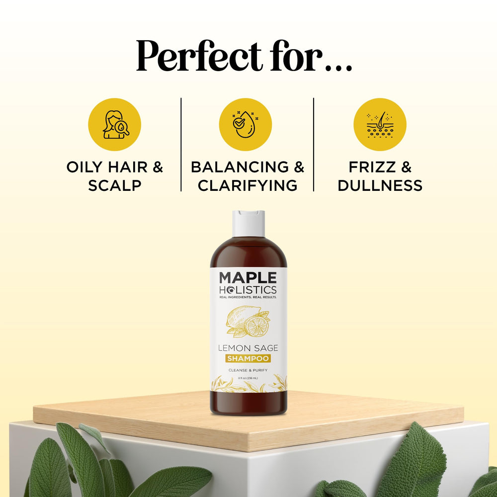 Maple Holistics Lemon Sage Clarifying Shampoo ingredients rosemary and tea tree