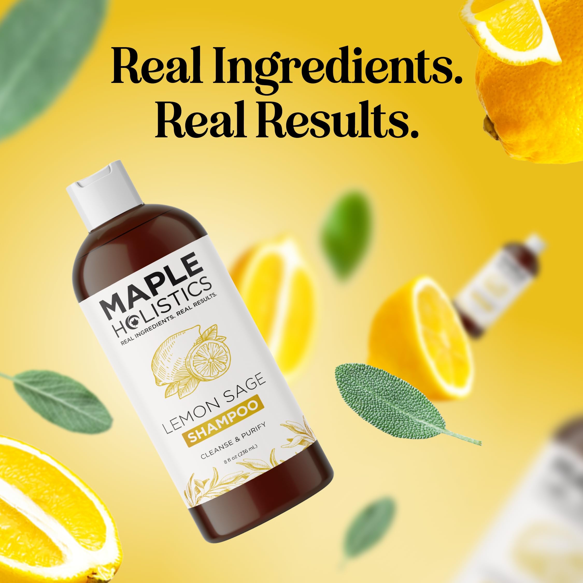 Maple Holistics Lemon Sage Clarifying Shampoo eco-friendly packaging detail