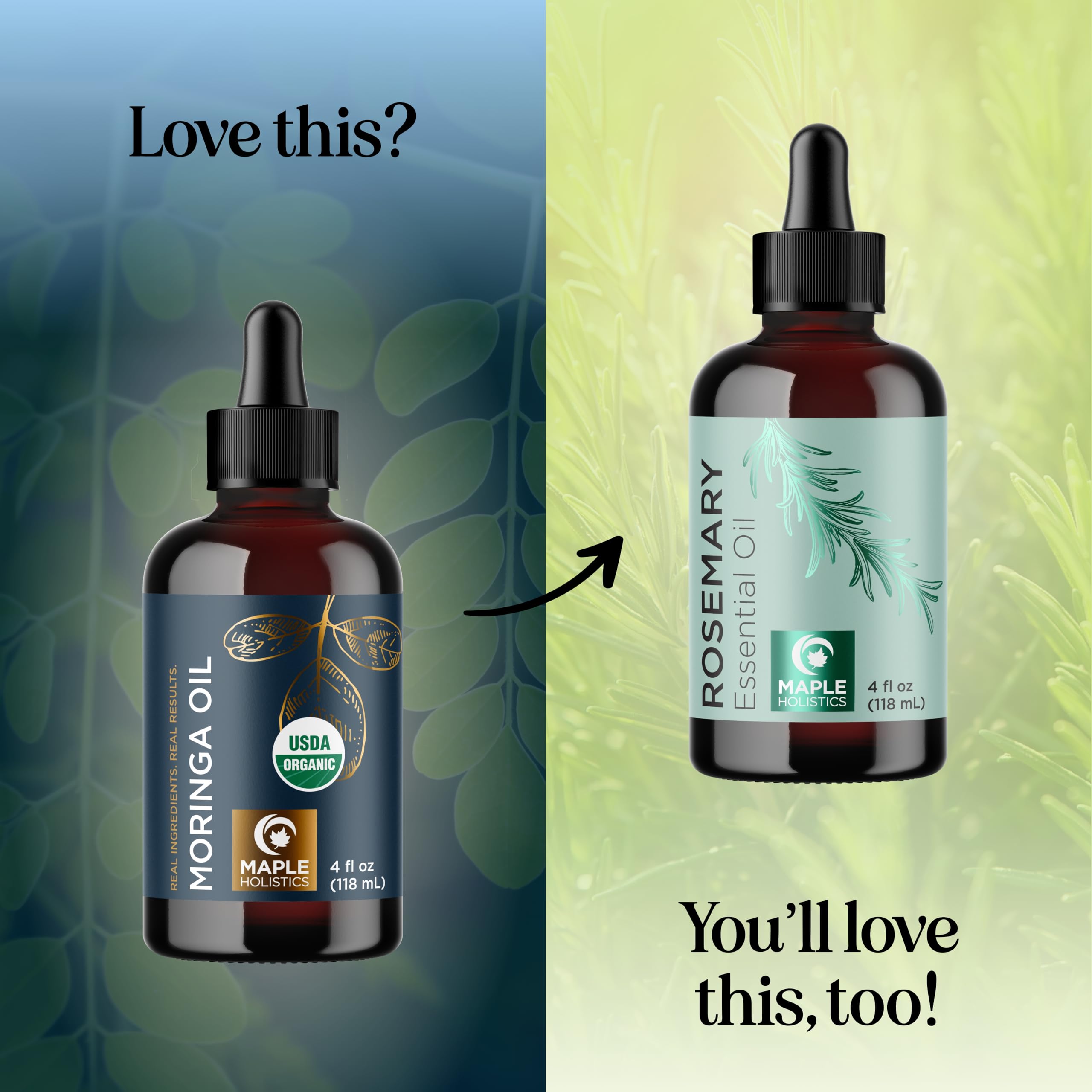 Maple Holistics Moringa Oil texture closeup of amber serum.