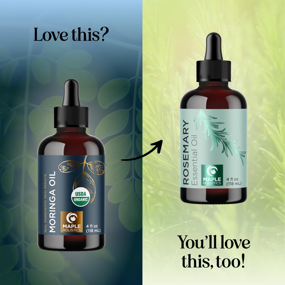 Maple Holistics Moringa Oil texture closeup of amber serum.