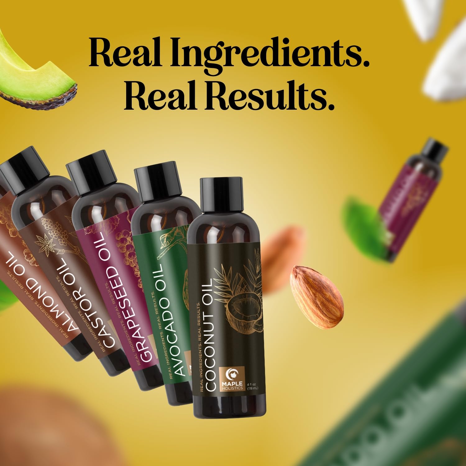 Maple Holistics nourishing oils lineup for face body and hair