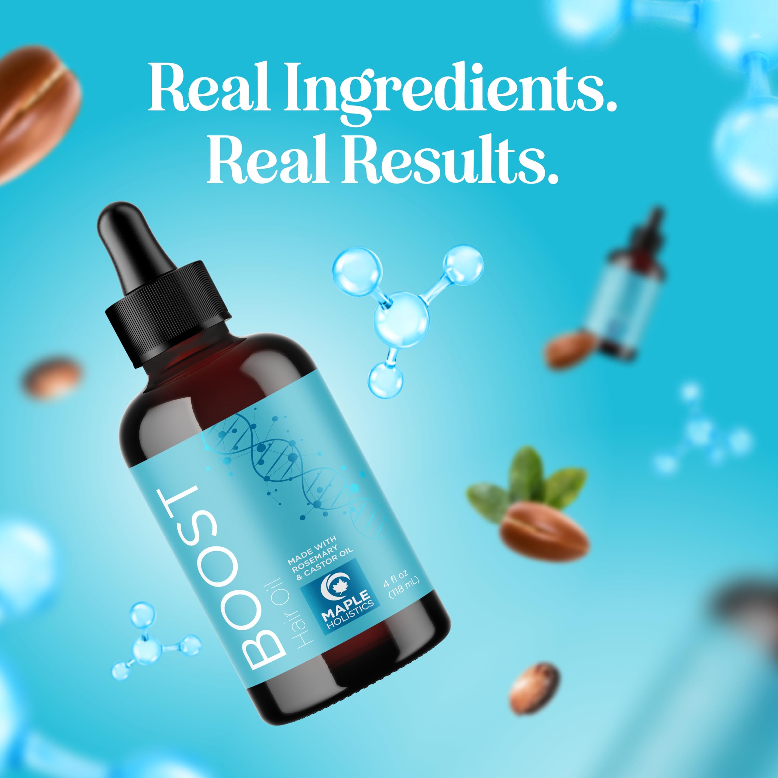 Maple Holistics premium oil blend ready for daily use on hair