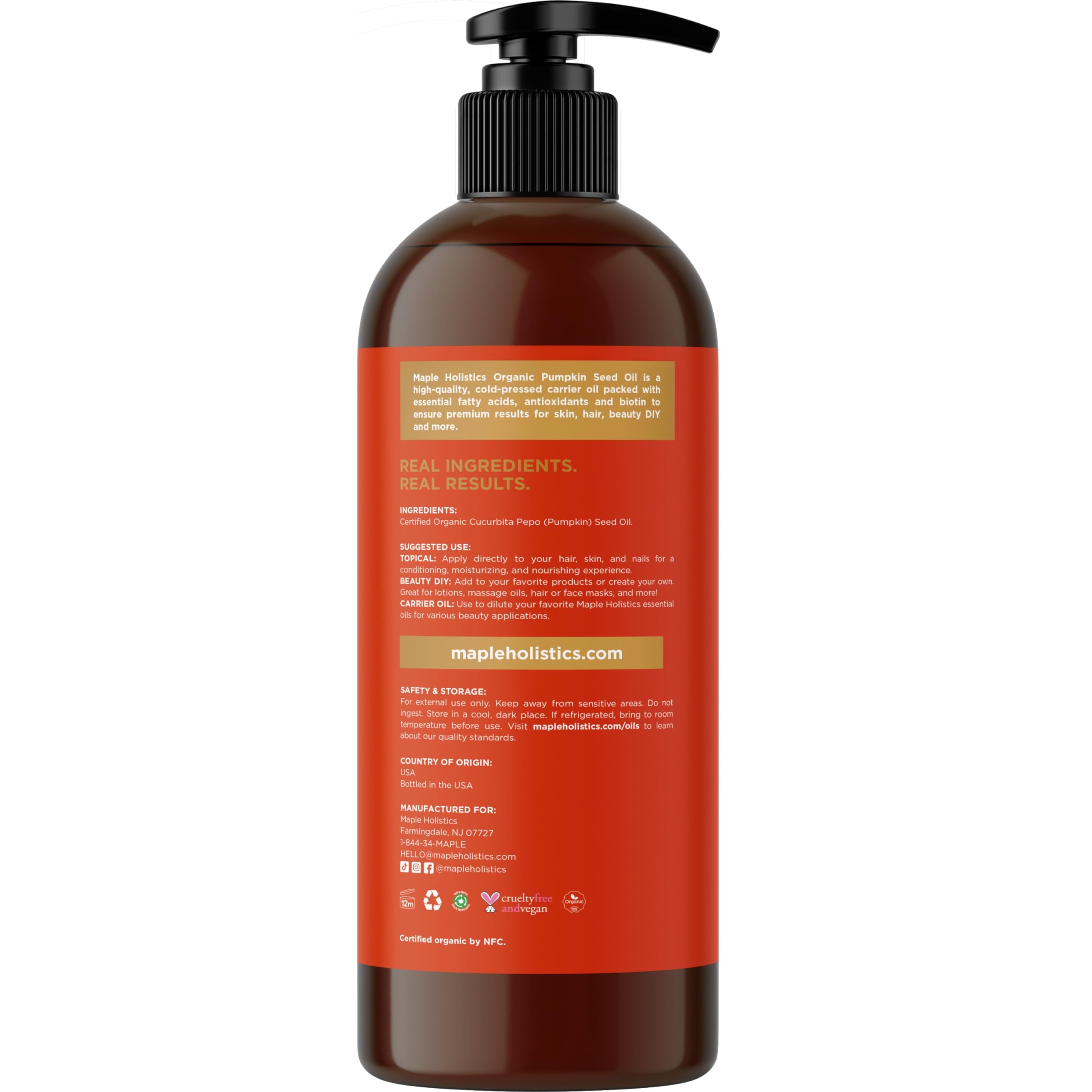 Maple Holistics pumpkin seed oil face-application—gentle moisturizing for delicate skin