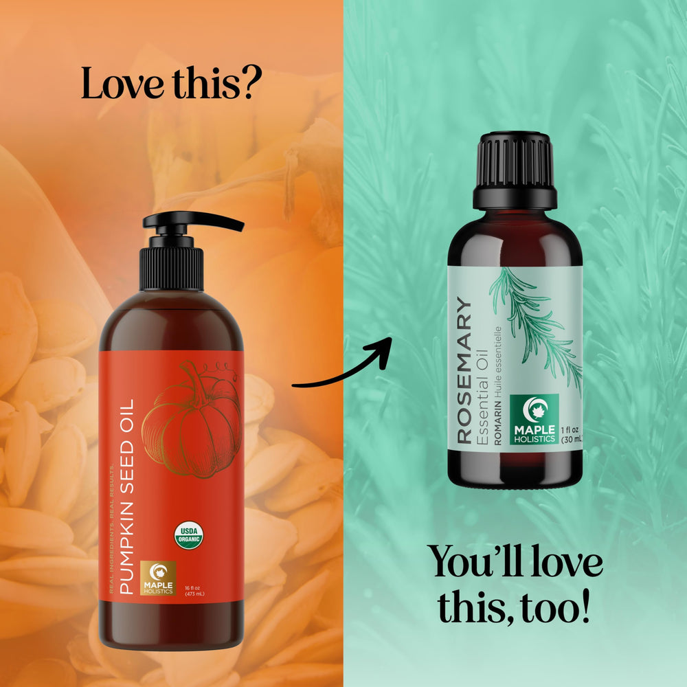 Maple Holistics pumpkin seed oil hair-care—nourishes thirsty strands and adds natural shine