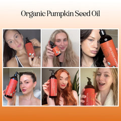 Maple Holistics pumpkin seed oil pour—easy application for facial moisture