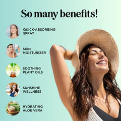 Maple Holistics Soothing Aloe Spray being applied to sun-exposed skin