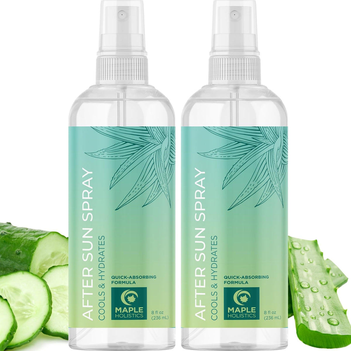 Maple Holistics Soothing Aloe After Sun Spray bottle ready for cooling hydration