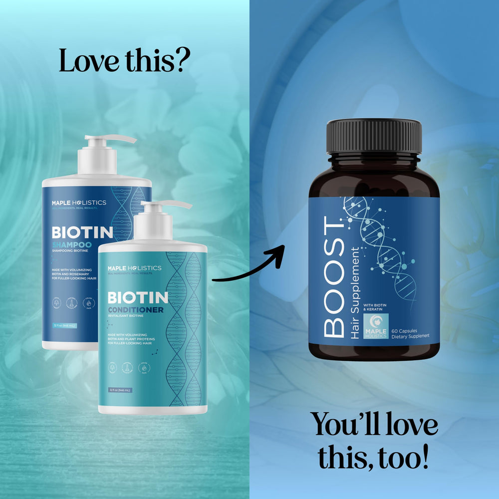 Maple Holistics sulfate-free formulation packaging signals gentle, residue-free care.