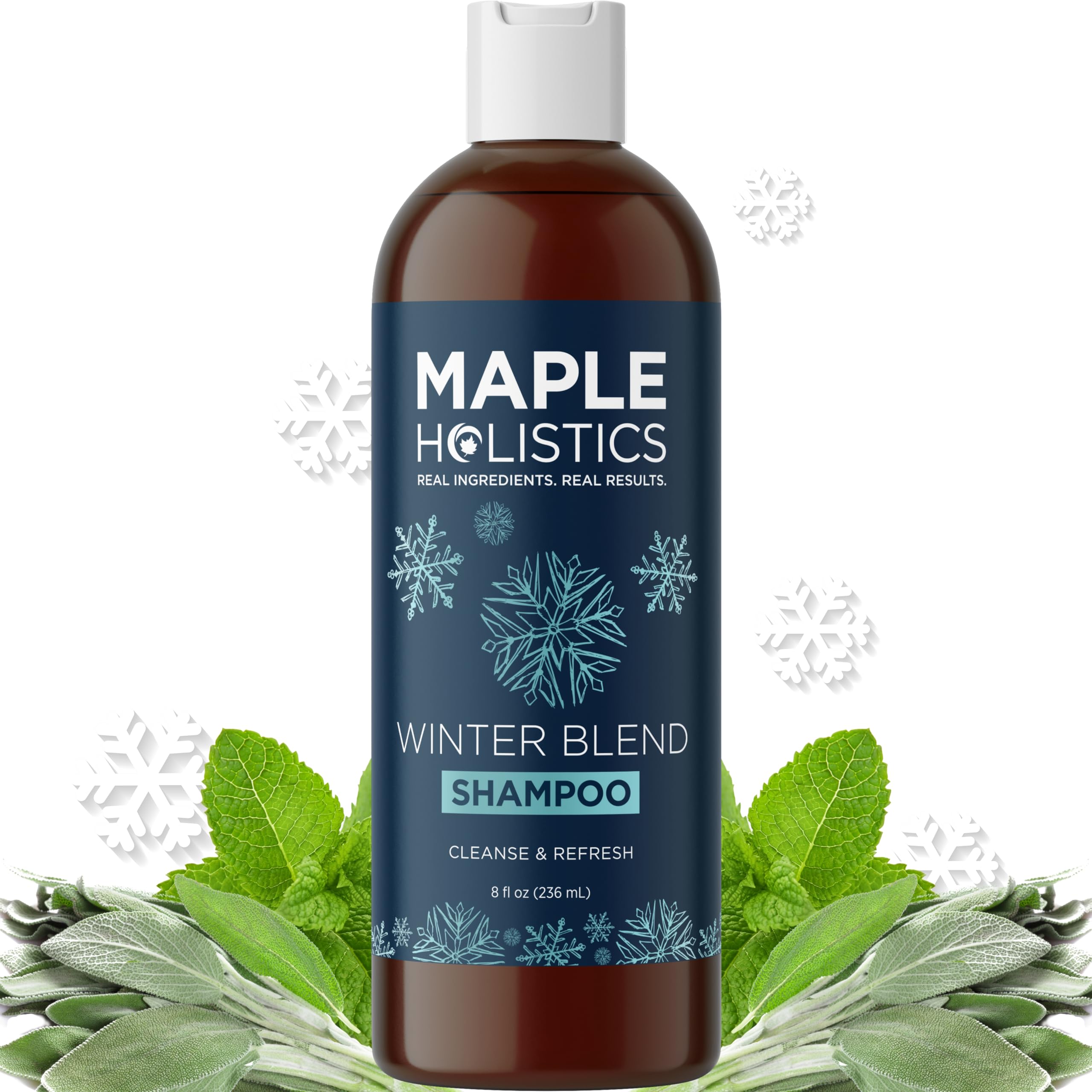 Maple Holistics sulfate-free hard water shampoo bottle for mineral buildup control