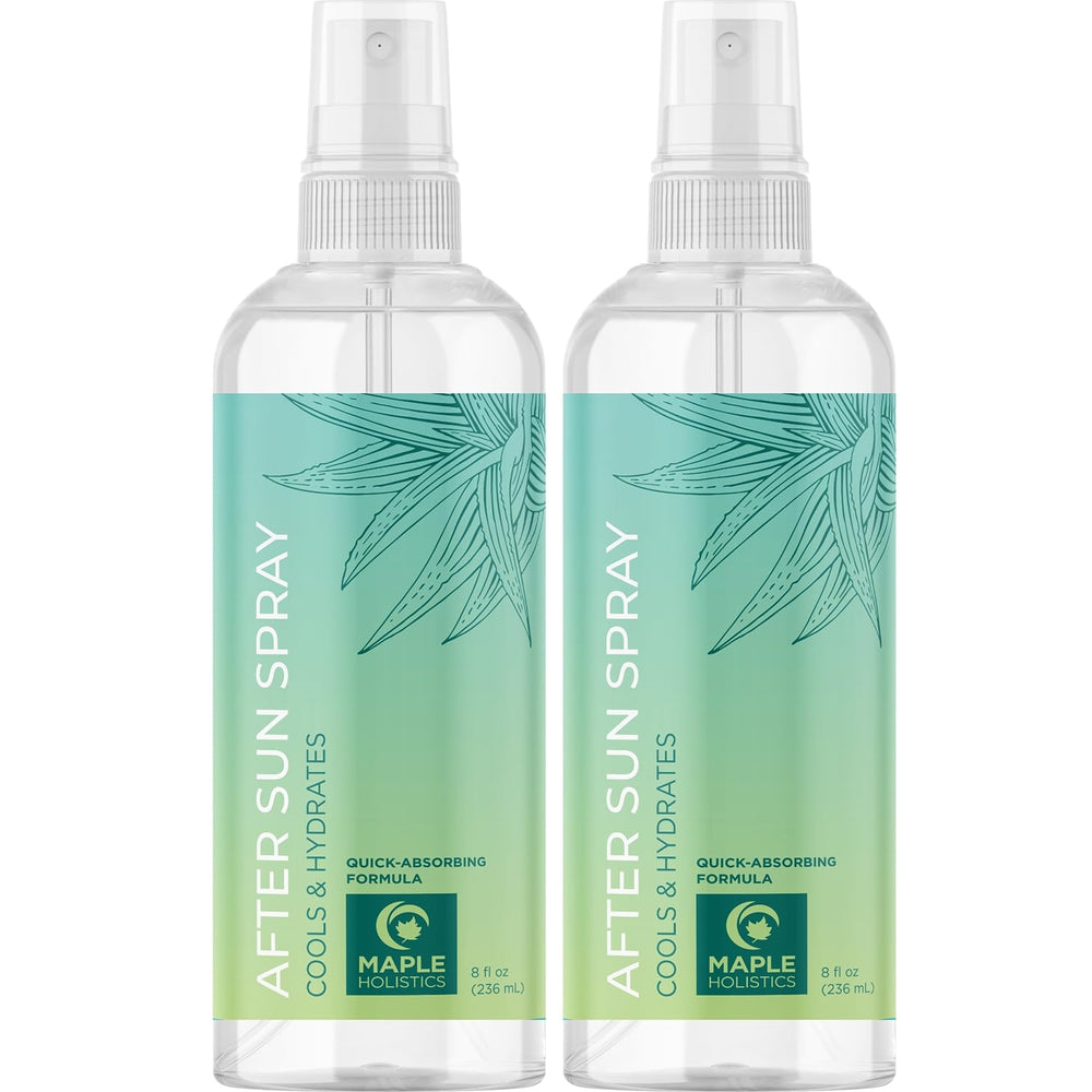 Ideal for beach days with Maple Holistics after-sun spray on sun-kissed skin