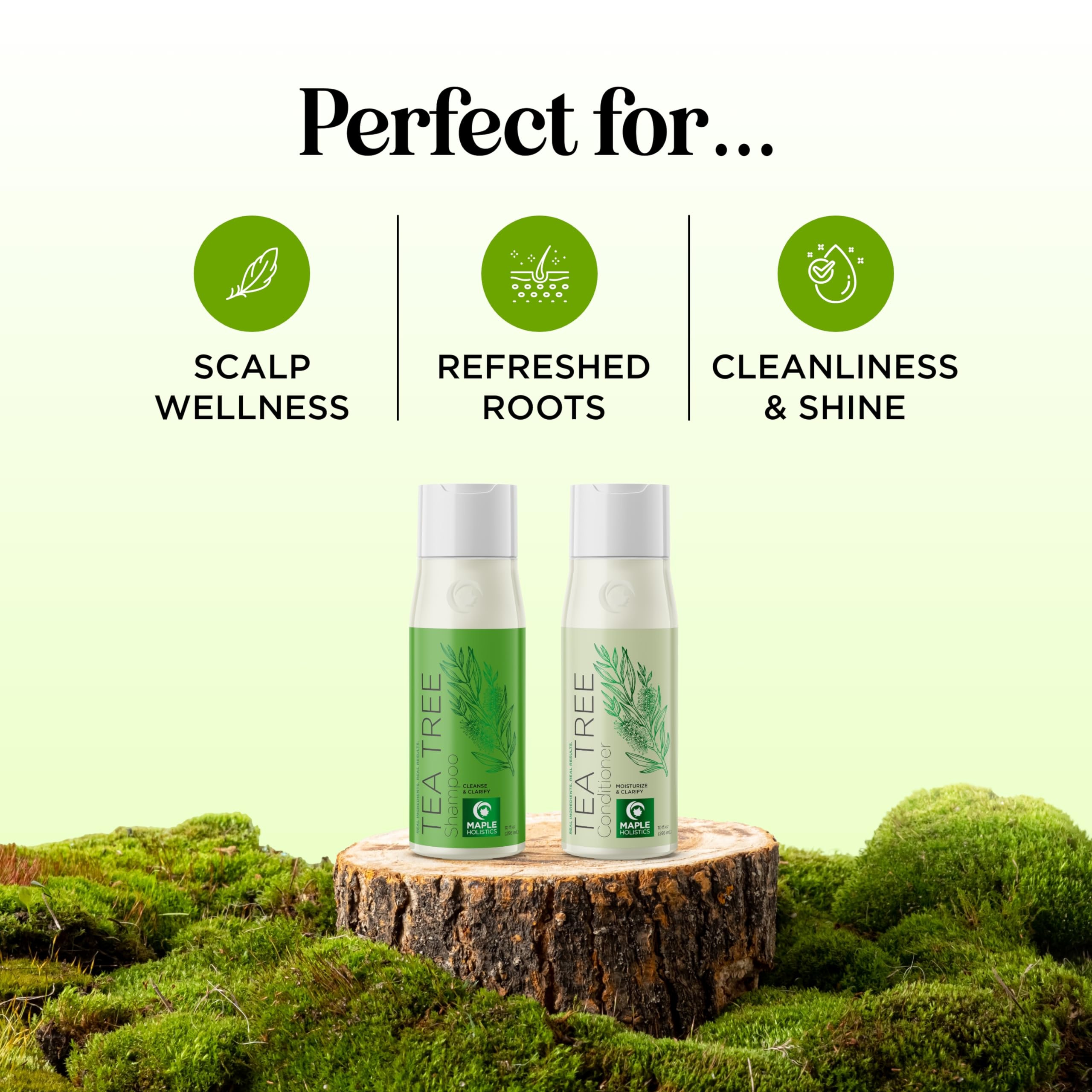 Maple Holistics Tea Tree Conditioner bottle nourishes scalp and hair